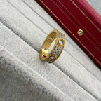 [LUXE JEWELRY] LOVE 5.5MM FULL-PAVE 6-DIAMOND RING