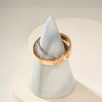 [LUXE JEWELRY] LOVE PINK GOLD SILVER DIAMOND DOUBLE RING