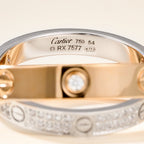 [LUXE JEWELRY] LOVE PINK GOLD SILVER DIAMOND DOUBLE RING