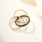 [LUXE JEWELRY] TRINITY 3.2MM RING BLACK CERAMIC