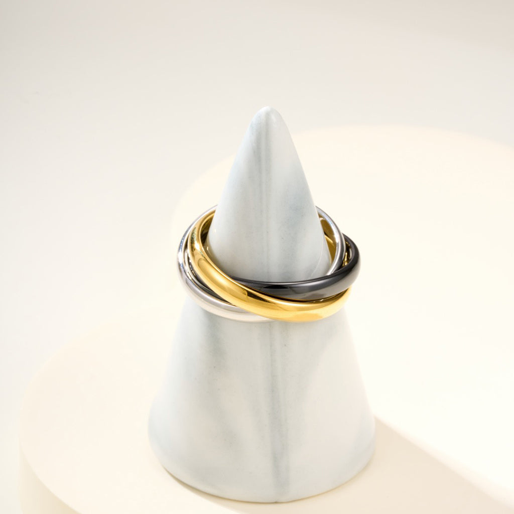 [LUXE JEWELRY] TRINITY 3.2MM RING BLACK CERAMIC
