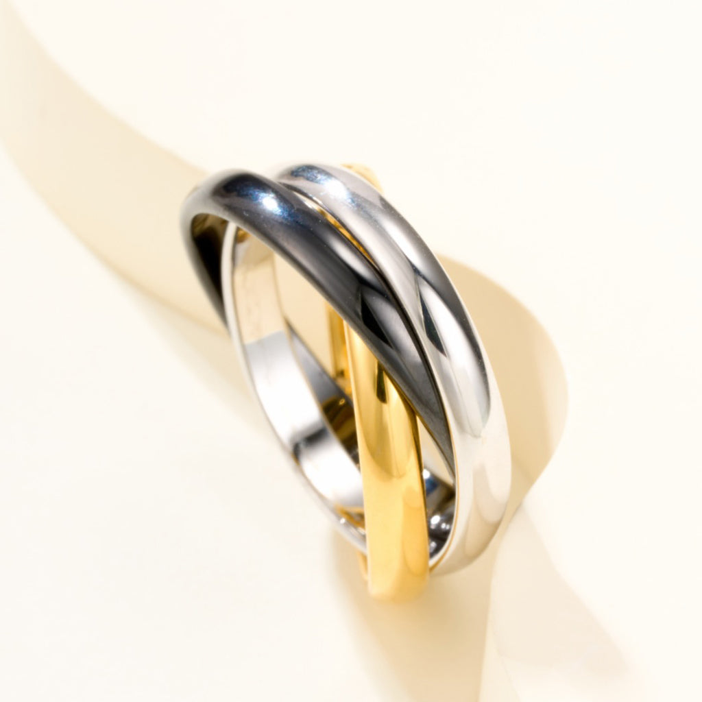 [LUXE JEWELRY] TRINITY 3.2MM RING BLACK CERAMIC