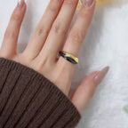 [LUXE JEWELRY] TRINITY 3.2MM RING BLACK CERAMIC