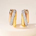 [LUXE JEWELRY] TRINITY HALF DIAMOND  CUSHION EARRINGS