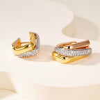 [LUXE JEWELRY] TRINITY HALF DIAMOND  CUSHION EARRINGS