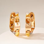 [LUXE JEWELRY] TRINITY HALF DIAMOND  CUSHION EARRINGS
