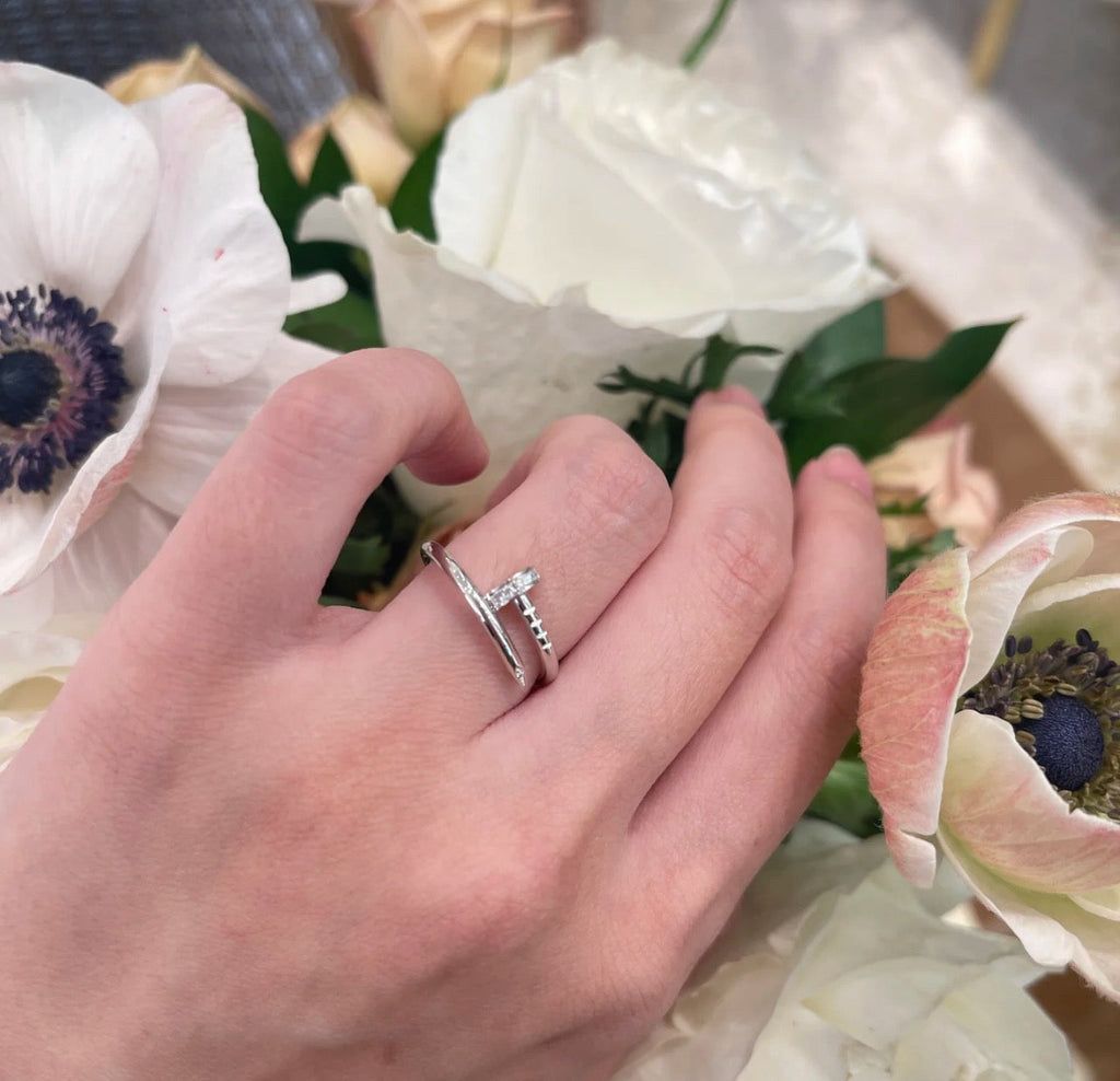 [LUXE JEWELRY] JUSTE 1.8MM HALF DIAMOND RING