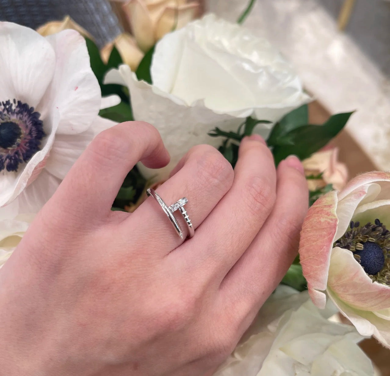 [LUXE JEWELRY] JUSTE 1.8MM HALF DIAMOND RING