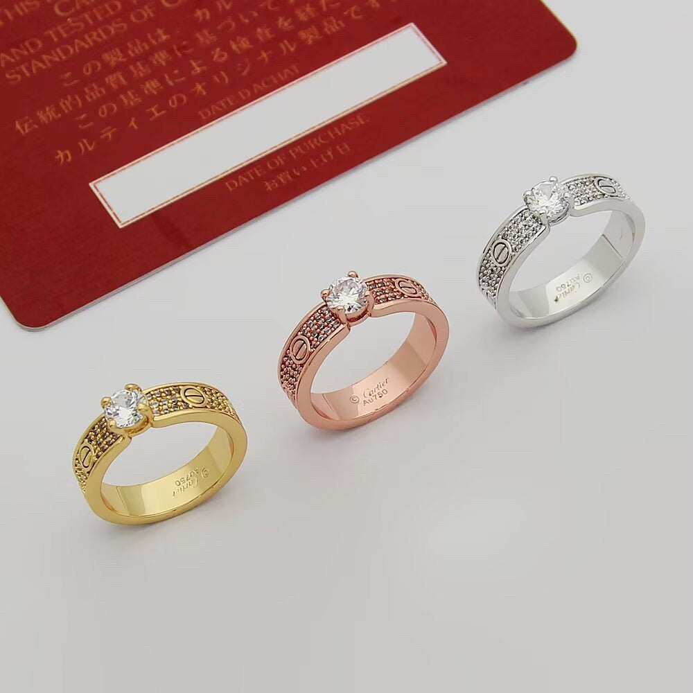 [LUXE JEWELRY] LOVE RING 3.6MM 1 BIG DIAMOND FULL DIAMOND