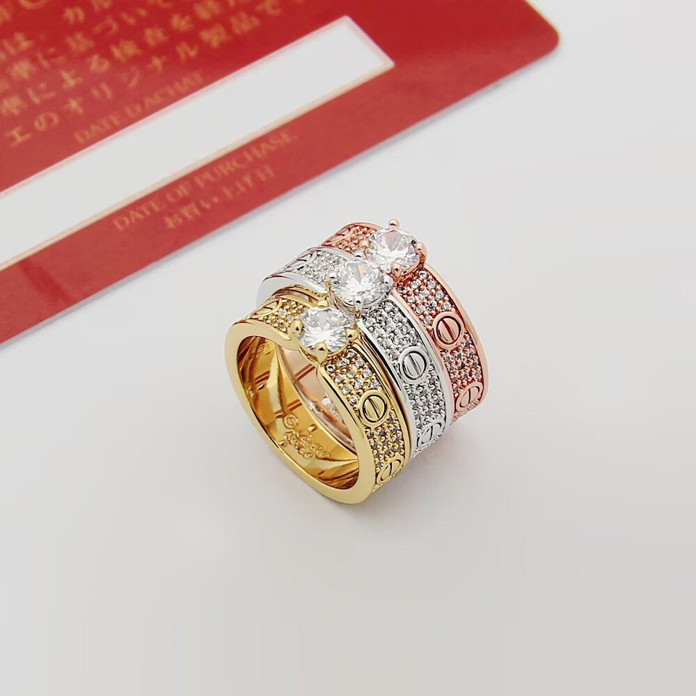 [LUXE JEWELRY] LOVE RING 3.6MM 1 BIG DIAMOND FULL DIAMOND