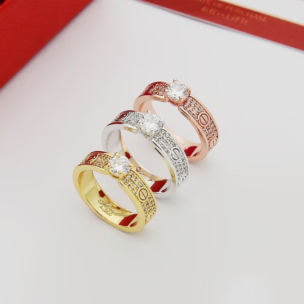 [LUXE JEWELRY] LOVE RING 3.6MM 1 BIG DIAMOND FULL DIAMOND