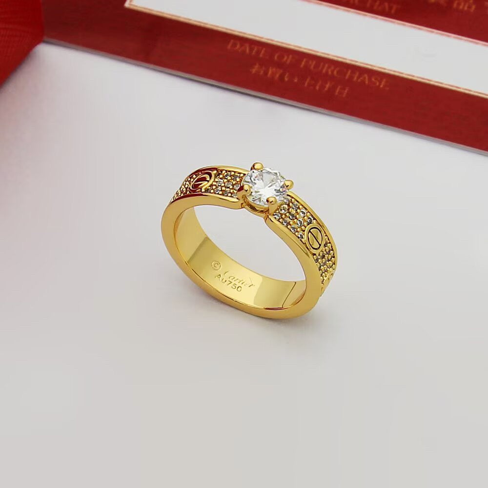 [LUXE JEWELRY] LOVE RING 3.6MM 1 BIG DIAMOND FULL DIAMOND