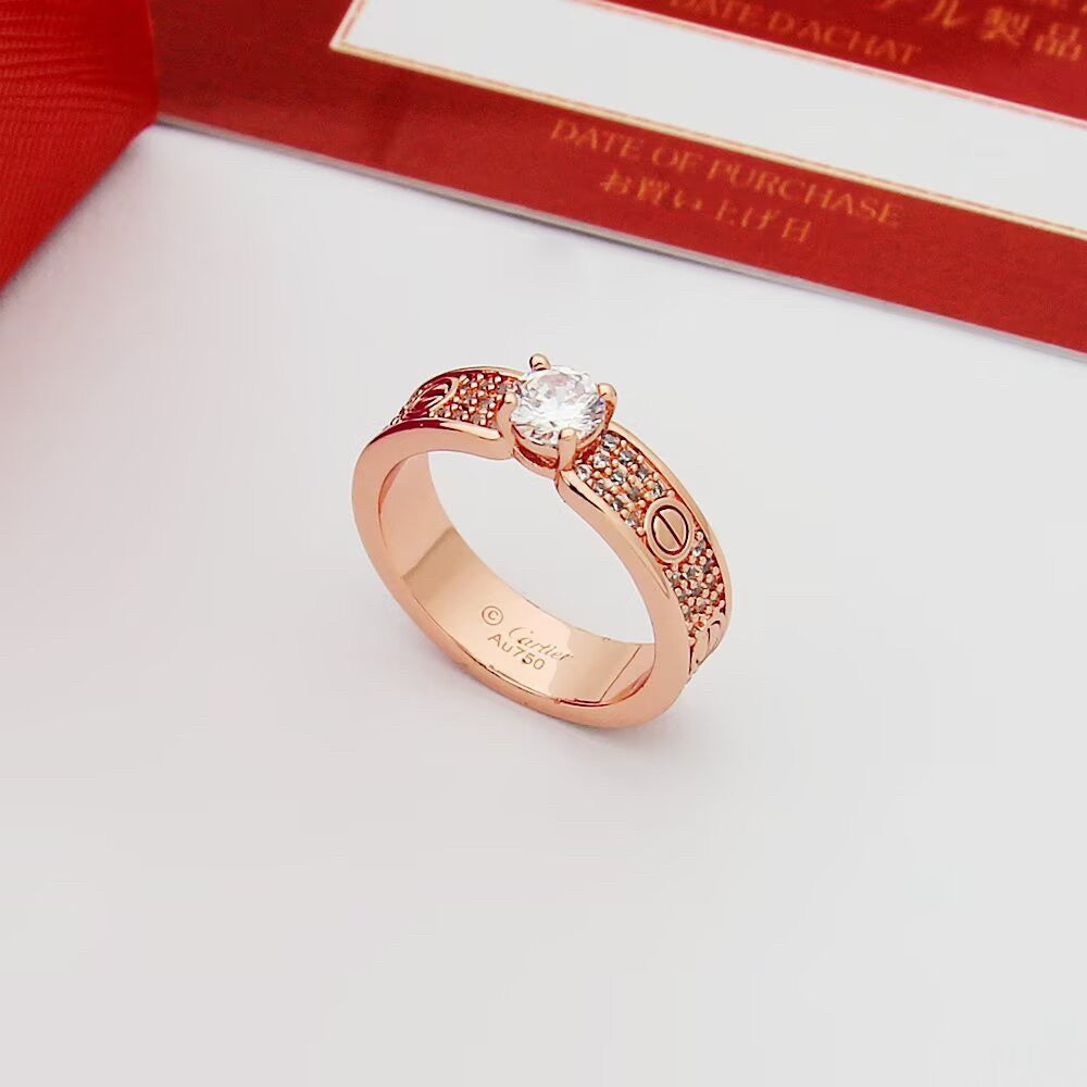 [LUXE JEWELRY] LOVE RING 3.6MM 1 BIG DIAMOND FULL DIAMOND