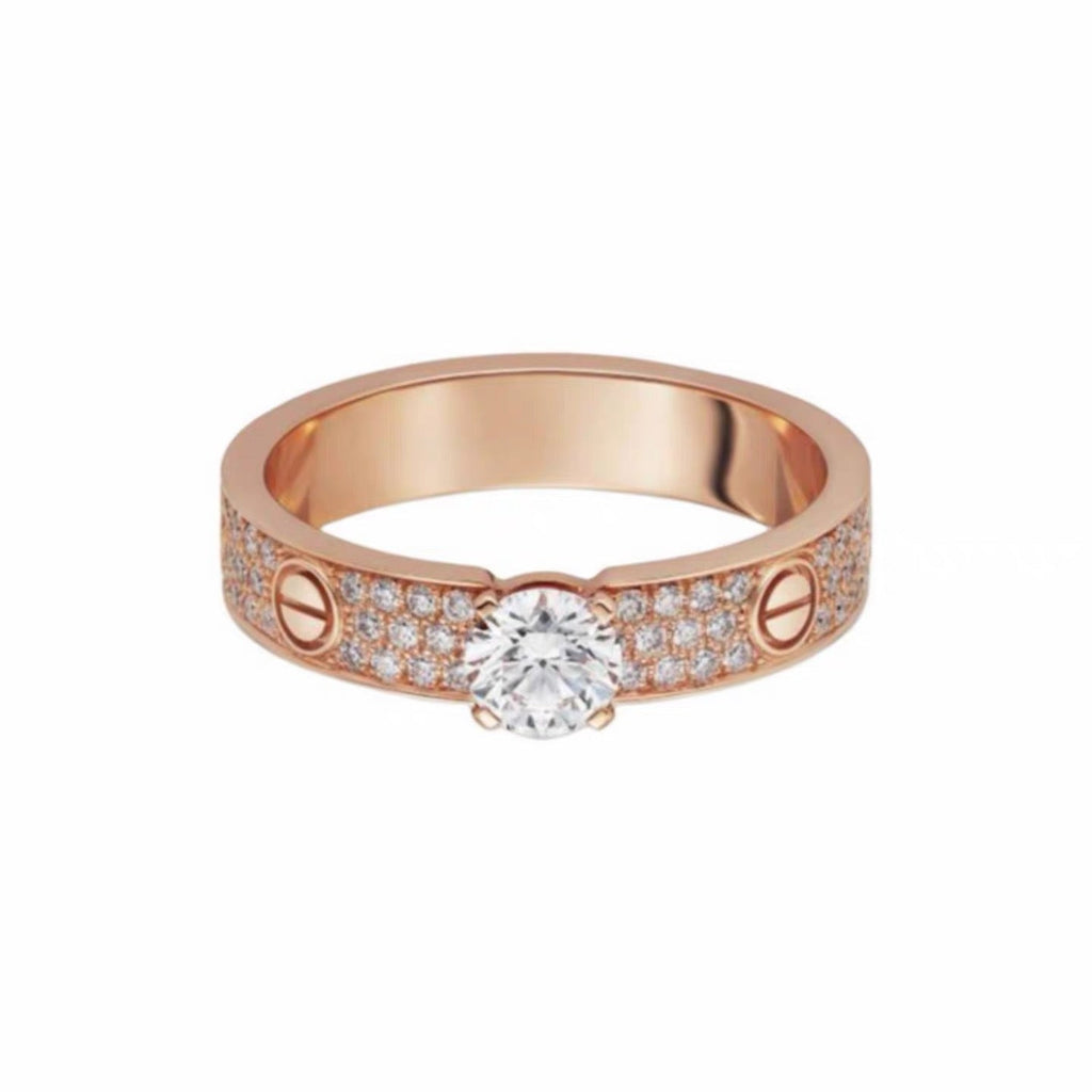 [LUXE JEWELRY] LOVE RING 3.6MM 1 BIG DIAMOND FULL DIAMOND