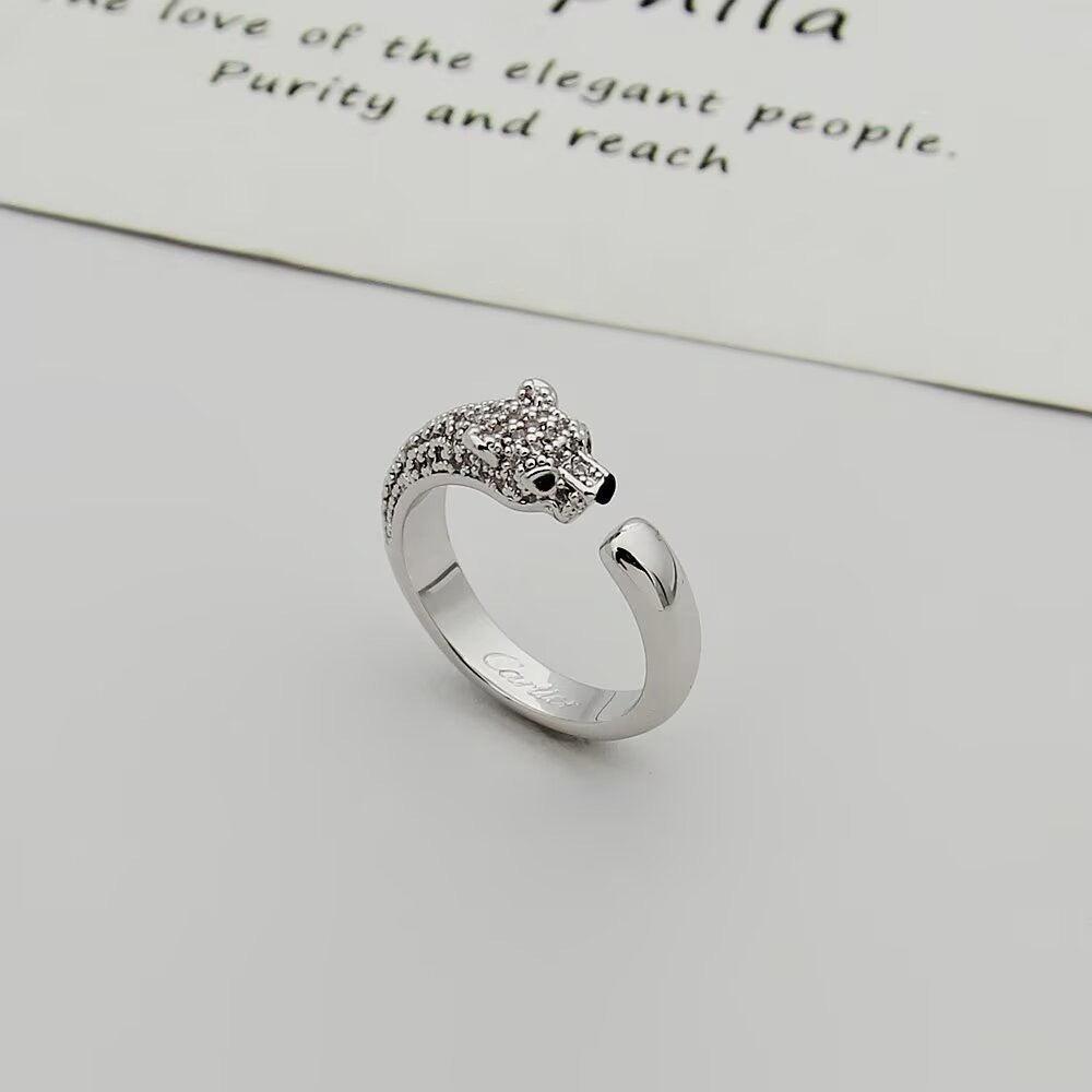 [LUXE JEWELRY] PANTHERE HALF DIAMOND SMALL RING
