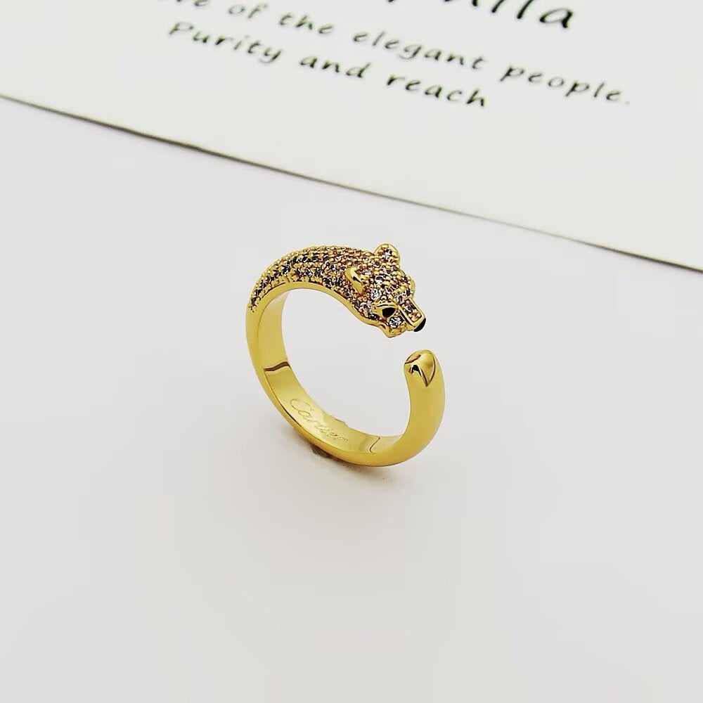 [LUXE JEWELRY] PANTHERE HALF DIAMOND SMALL RING