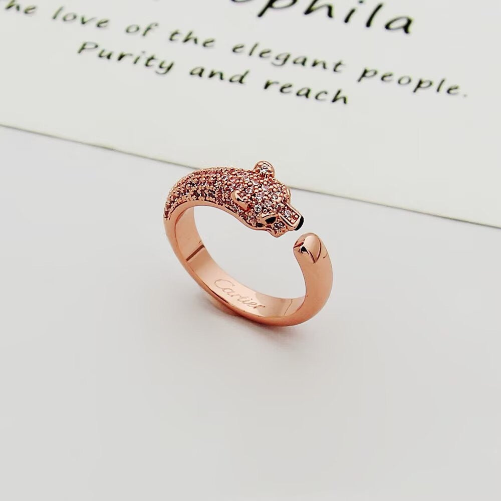 [LUXE JEWELRY] PANTHERE HALF DIAMOND SMALL RING