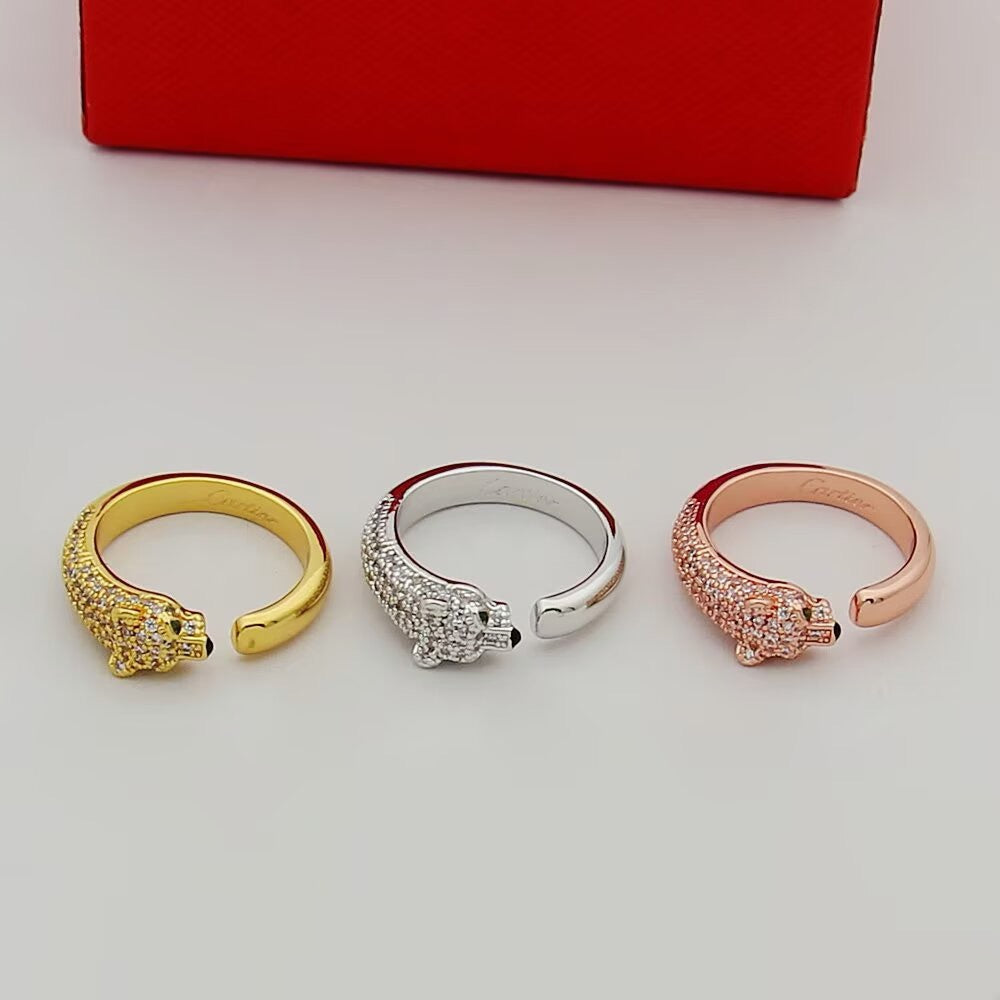 [LUXE JEWELRY] PANTHERE HALF DIAMOND SMALL RING