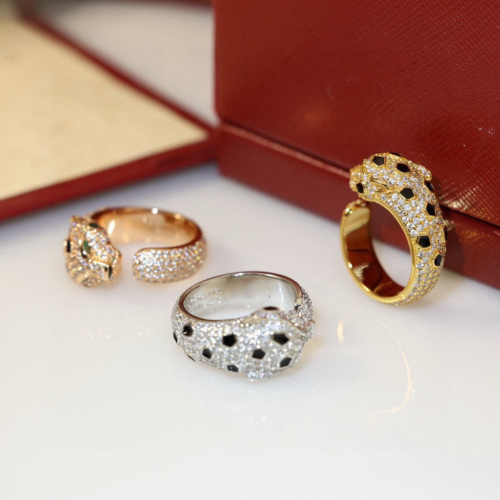 [LUXE JEWELRY] PANTHERE SPOTTED FULL DIAMOND MEDIUM RING
