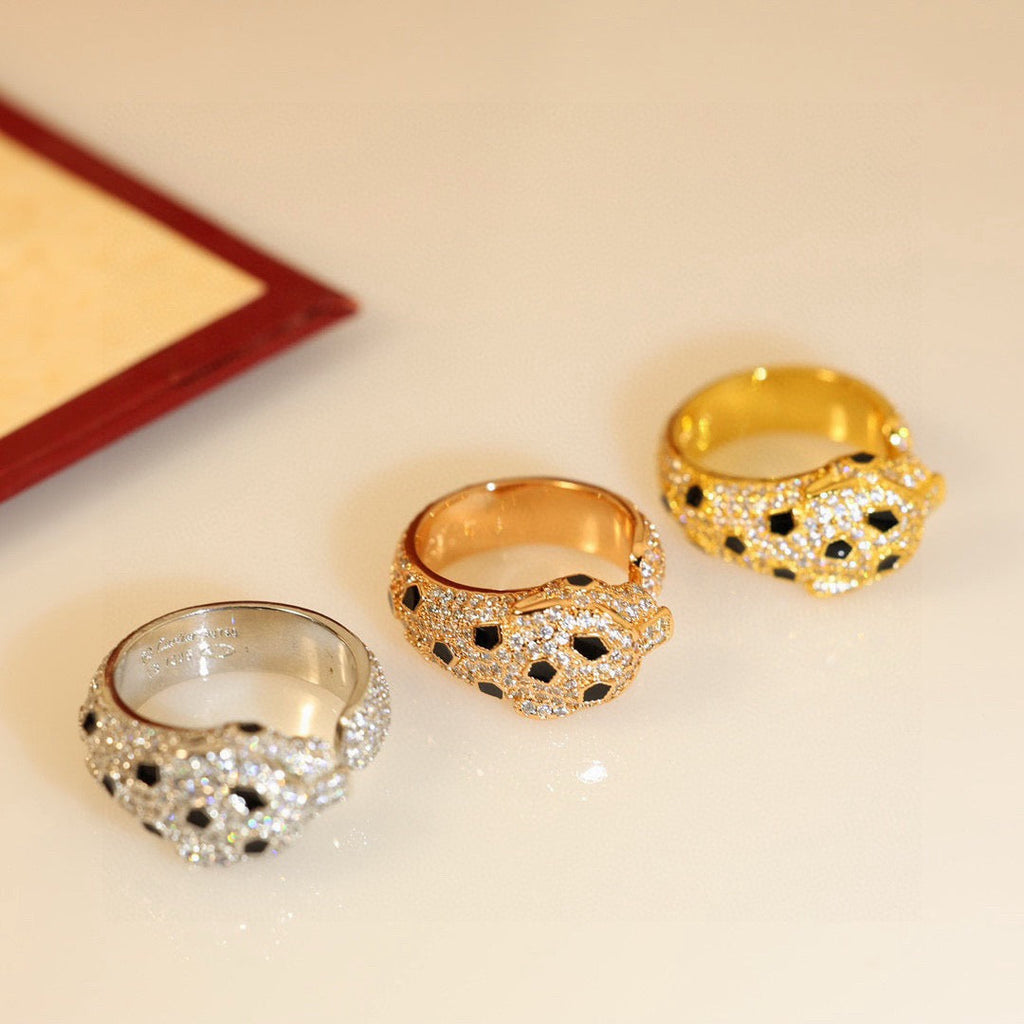 [LUXE JEWELRY] PANTHERE SPOTTED FULL DIAMOND MEDIUM RING