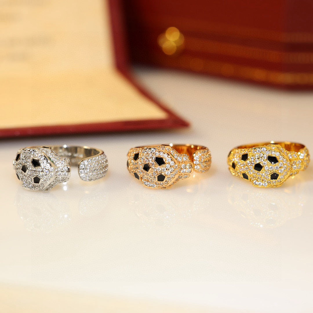 [LUXE JEWELRY] PANTHERE SPOTTED FULL DIAMOND MEDIUM RING