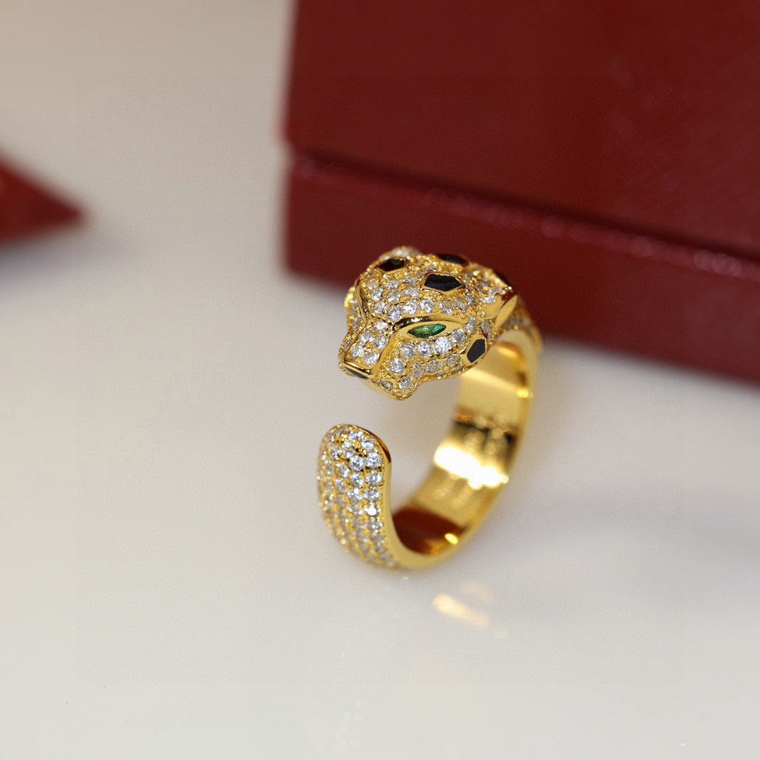 [LUXE JEWELRY] PANTHERE SPOTTED FULL DIAMOND MEDIUM RING