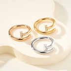 [LUXE JEWELRY] JUSTE RING 2.6MM HALF DIAMOND