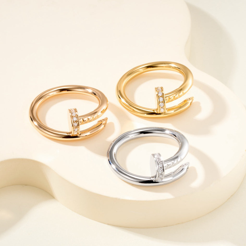 [LUXE JEWELRY] JUSTE RING 2.6MM HALF DIAMOND