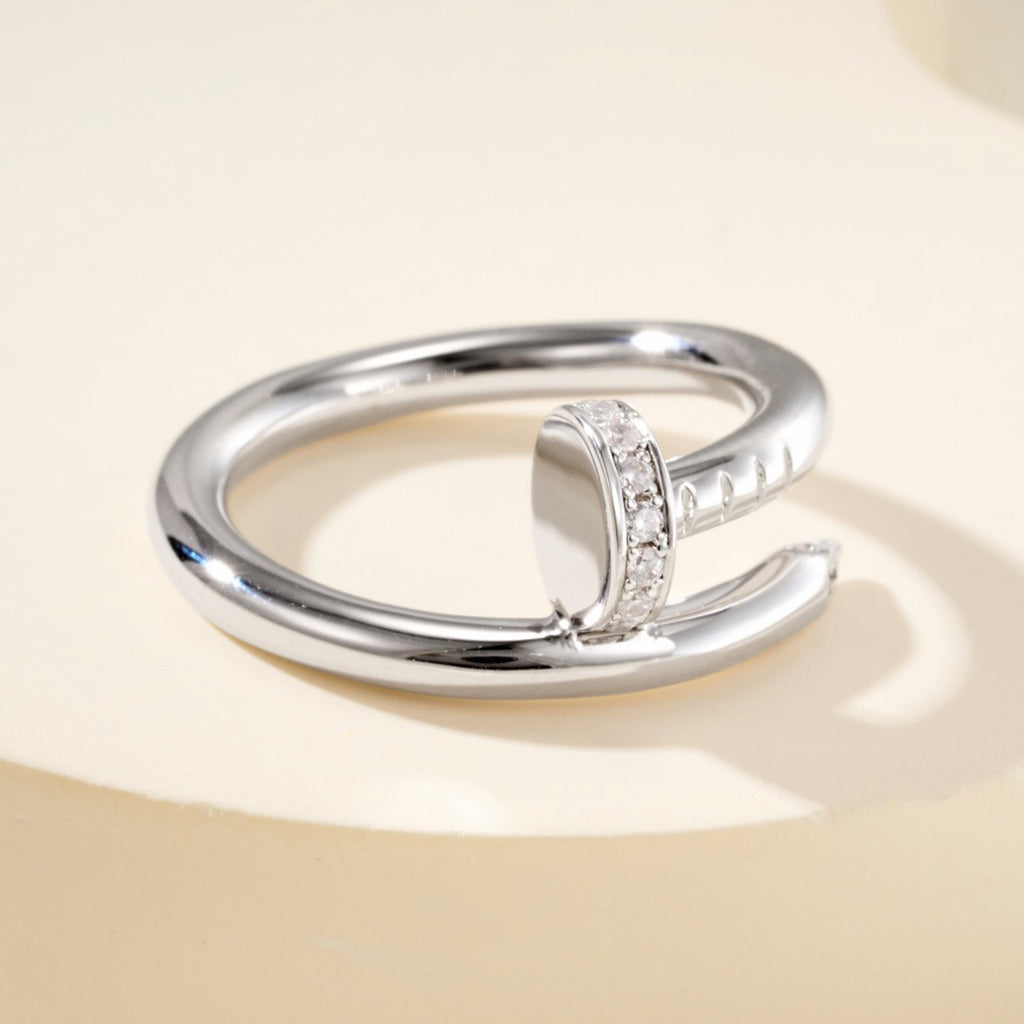 [LUXE JEWELRY] JUSTE RING 2.6MM HALF DIAMOND