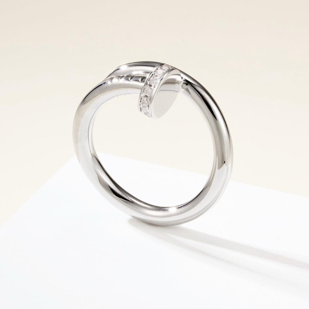 [LUXE JEWELRY] JUSTE RING 2.6MM HALF DIAMOND