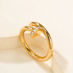[LUXE JEWELRY] JUSTE RING 2.6MM HALF DIAMOND
