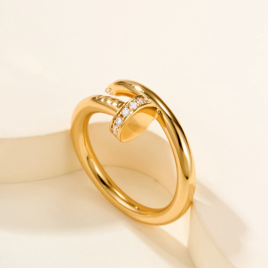 [LUXE JEWELRY] JUSTE RING 2.6MM HALF DIAMOND