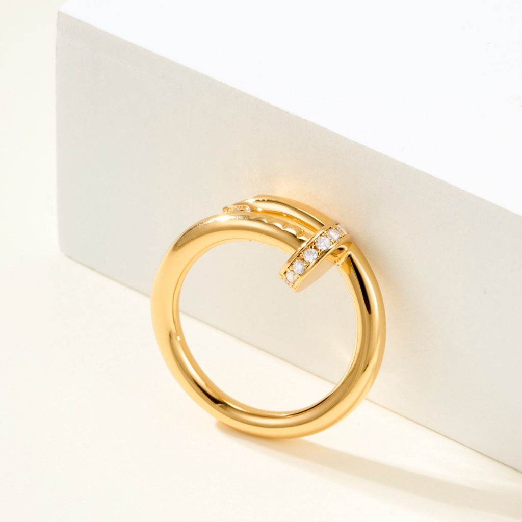 [LUXE JEWELRY] JUSTE RING 2.6MM HALF DIAMOND