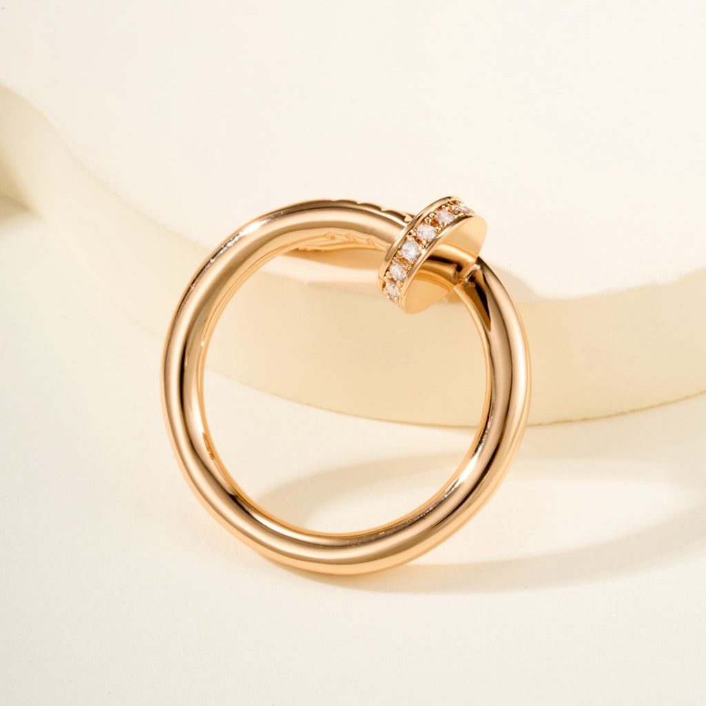 [LUXE JEWELRY] JUSTE RING 2.6MM HALF DIAMOND