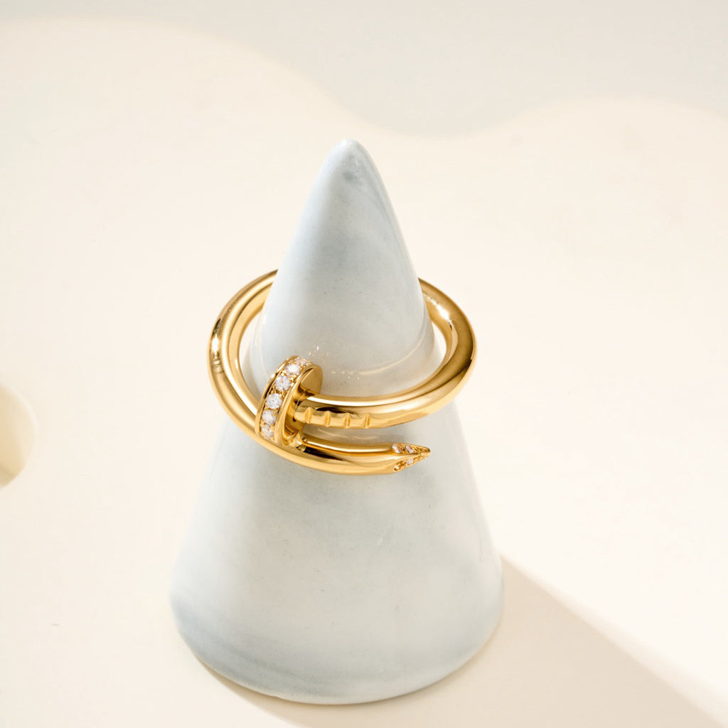 [LUXE JEWELRY] JUSTE RING 2.6MM HALF DIAMOND