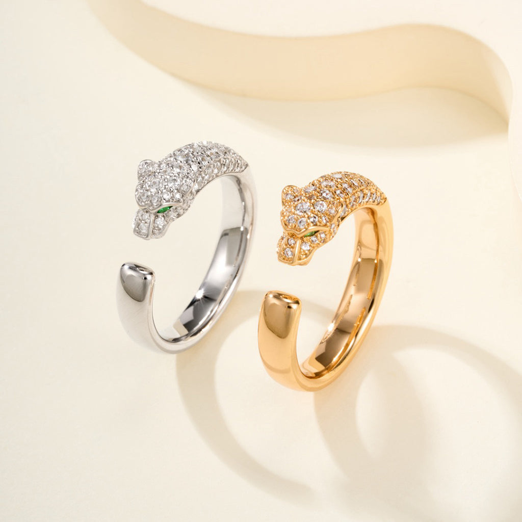 [LUXE JEWELRY] PANTHERE HALF DIAMOND SMALL RING