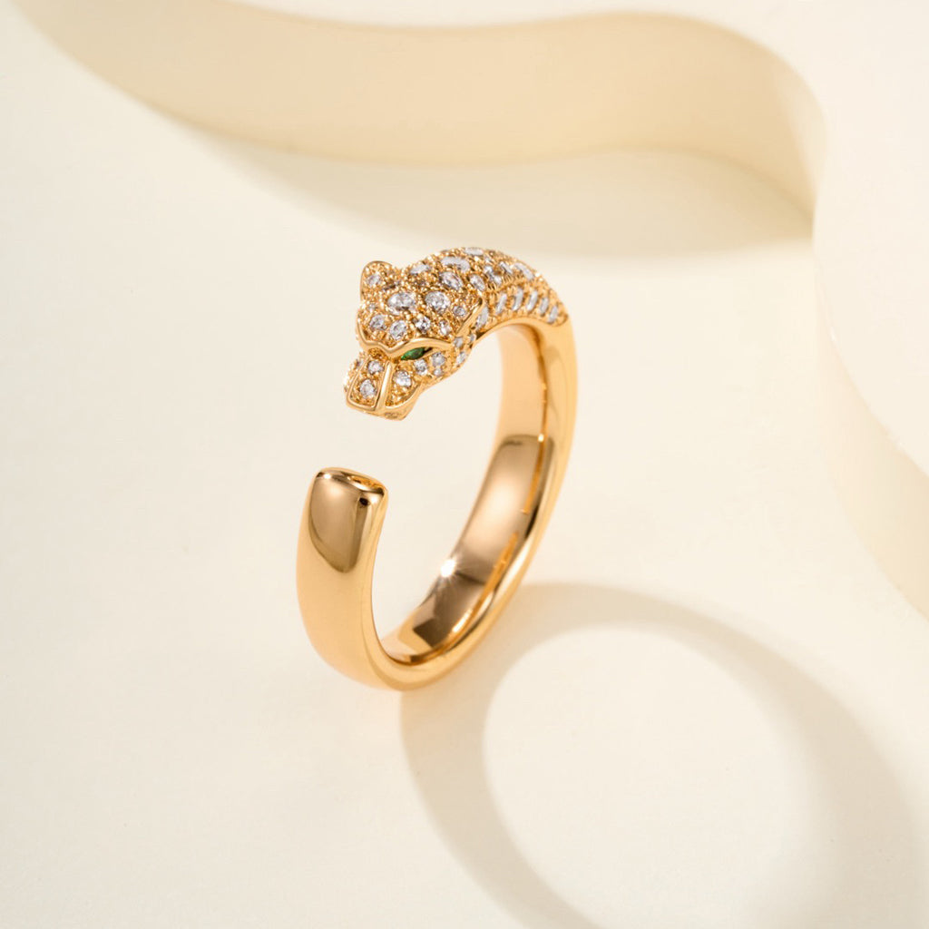 [LUXE JEWELRY] PANTHERE HALF DIAMOND SMALL RING