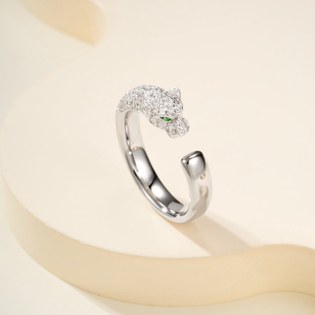 [LUXE JEWELRY] PANTHERE HALF DIAMOND SMALL RING