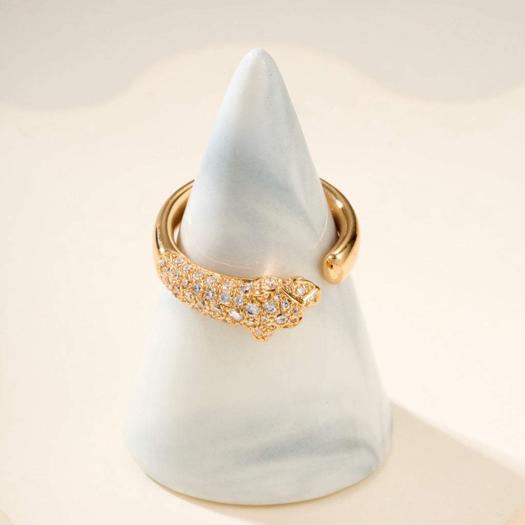 [LUXE JEWELRY] PANTHERE HALF DIAMOND SMALL RING