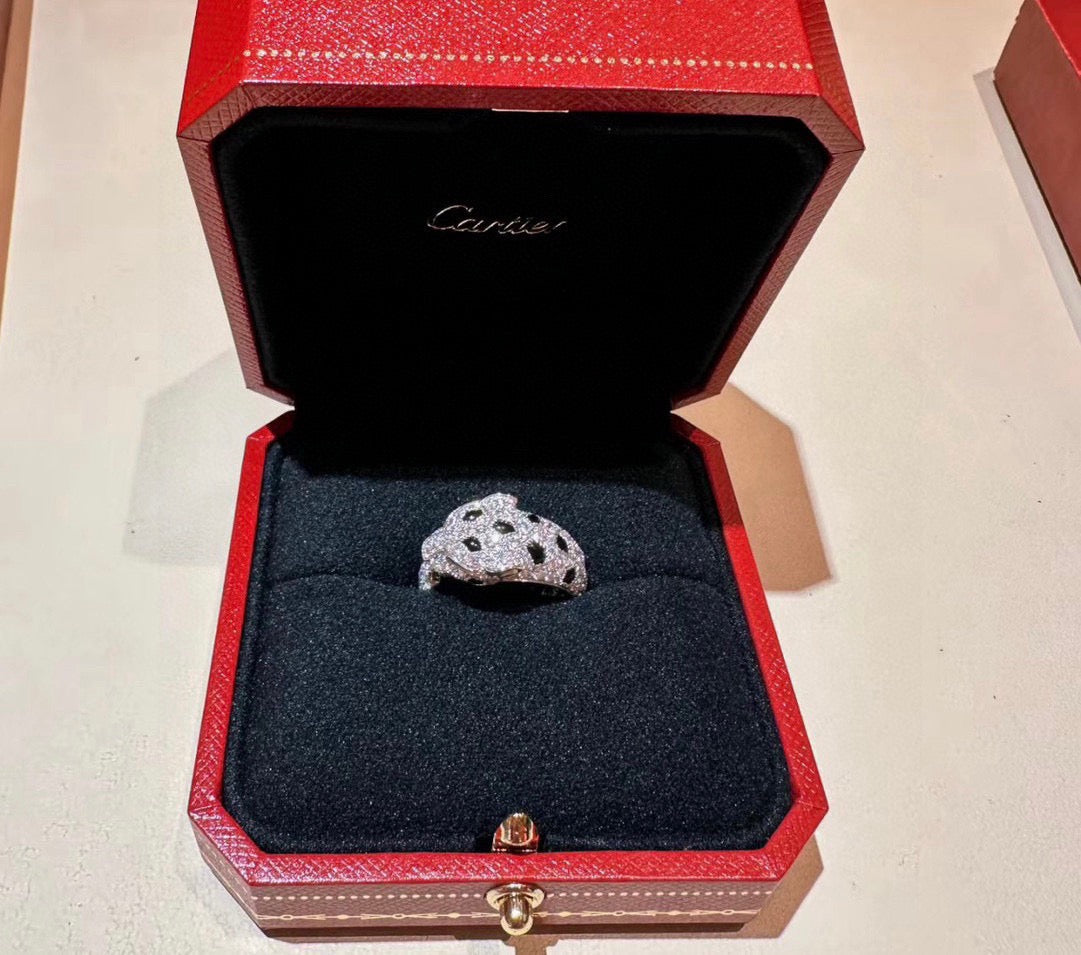 [LUXE JEWELRY] PANTHERE SPOTTED FULL DIAMOND MEDIUM RING