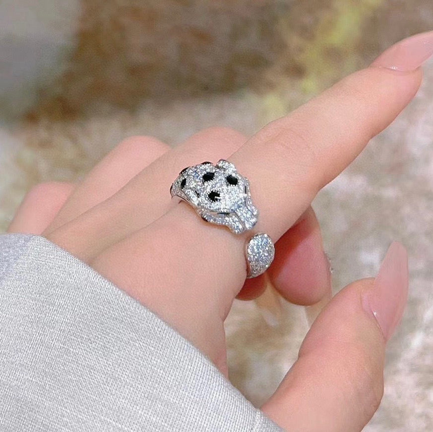 [LUXE JEWELRY] PANTHERE SPOTTED FULL DIAMOND MEDIUM RING