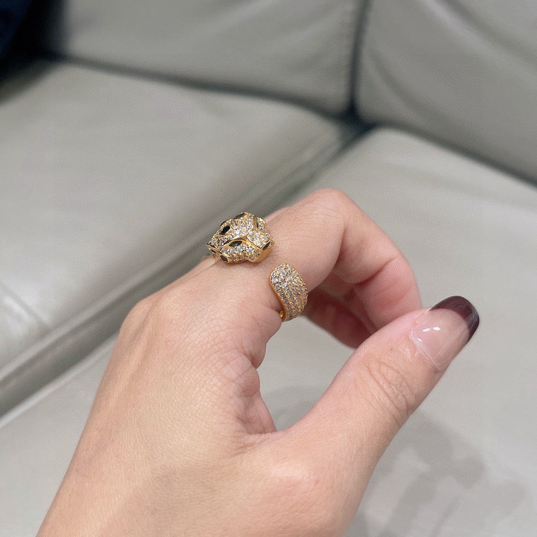 [LUXE JEWELRY] PANTHERE SPOTTED FULL DIAMOND MEDIUM RING