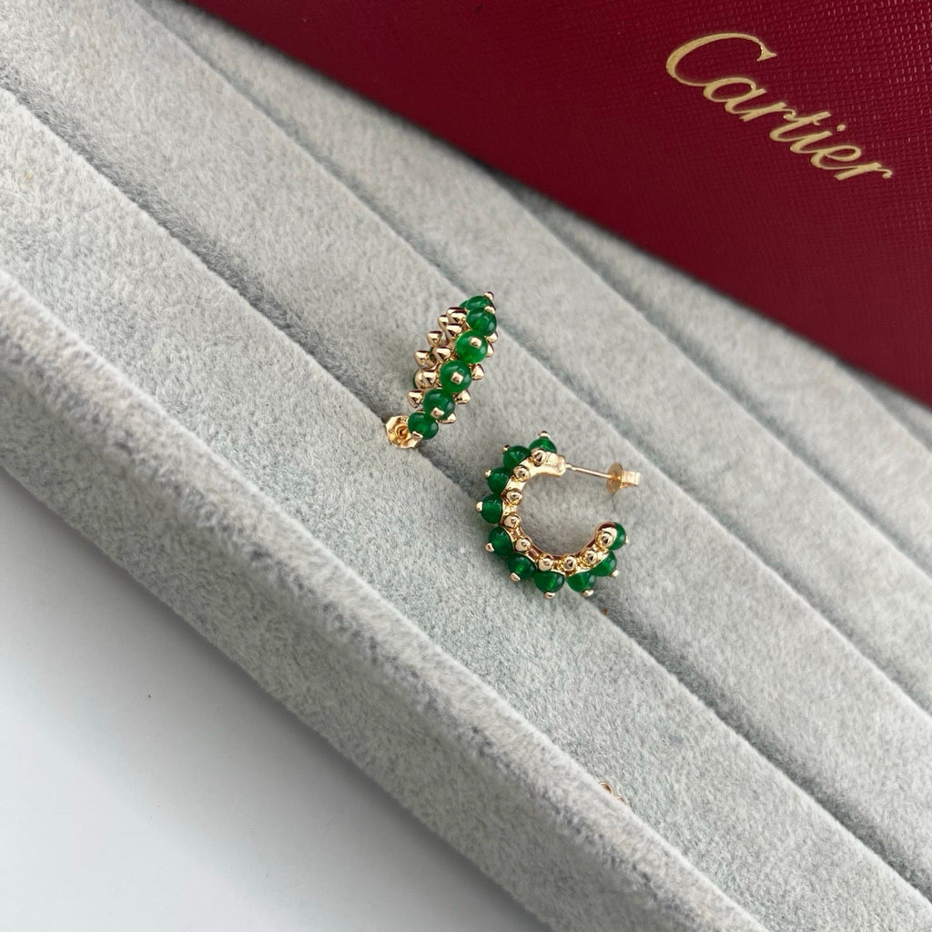 [LUXE JEWELRY] CLASH 7.9MM AGATE CHALCEDONY EARRINGS