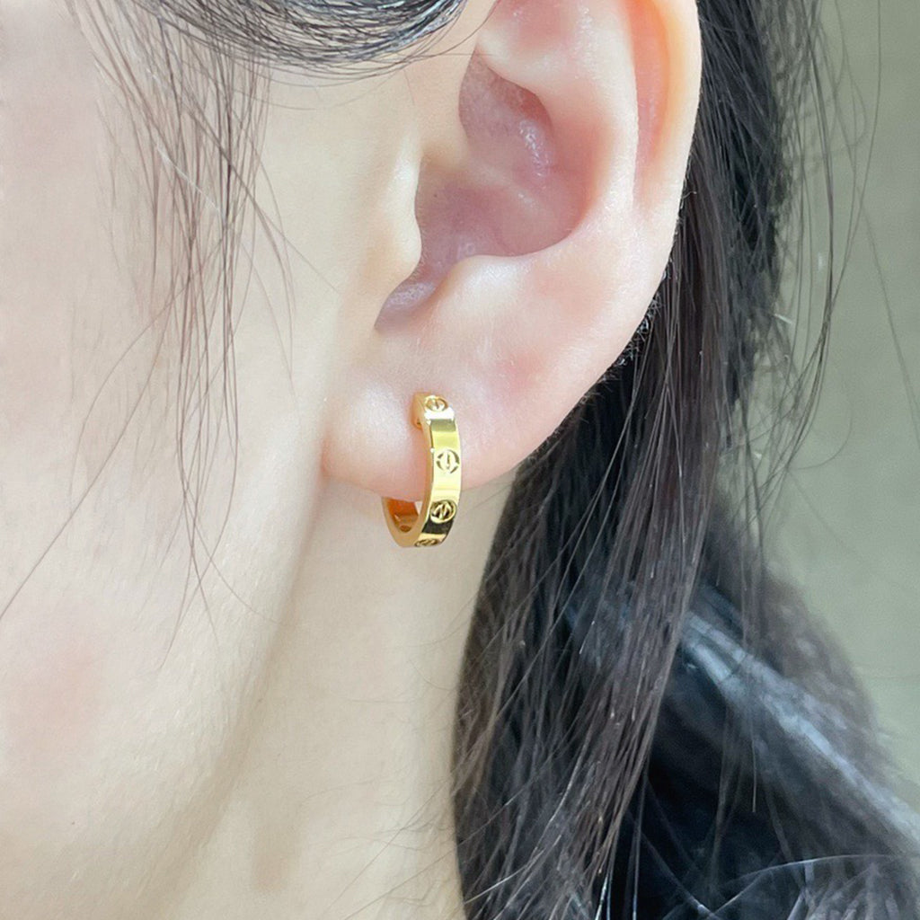 [LUXE JEWELRY] LOVE EARRINGS 2.65 MM NO DIAMOND SMALL