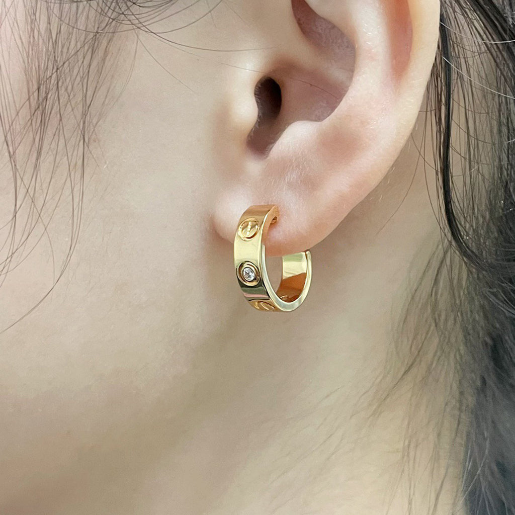 [LUXE JEWELRY] LOVE EARRINGS 5.7MM 2 DIAMONDS