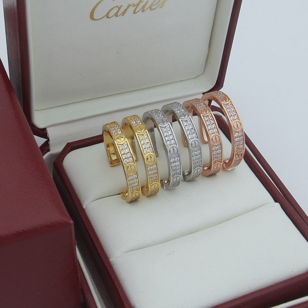 [LUXE JEWELRY] LOVE EARRINGS 3.6MM DIAMOND PAVED