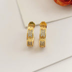 [LUXE JEWELRY] LOVE 5.5MM DIAMOND PAVED EARRINGS
