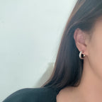 [LUXE JEWELRY] LOVE 5.5MM DIAMOND PAVED EARRINGS
