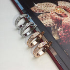 [LUXE JEWELRY] LOVE 5.5MM DIAMOND PAVED EARRINGS