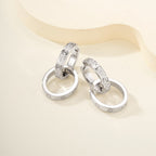 [LUXE JEWELRY] LOVE 3.3MM DANGLE HALF DIAMOND EARRINGS